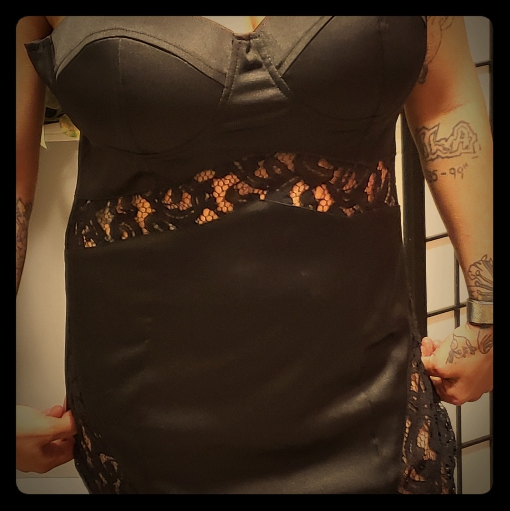 Charlotte Russe strappy little black dress size XL